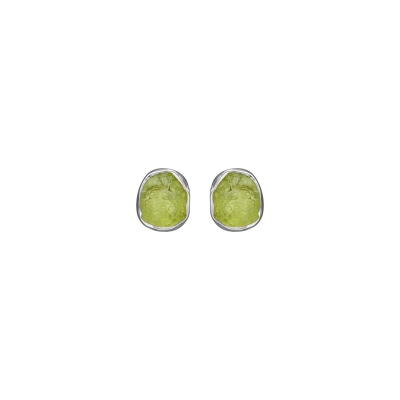 Siv Raw Peridot Silver Örhängen