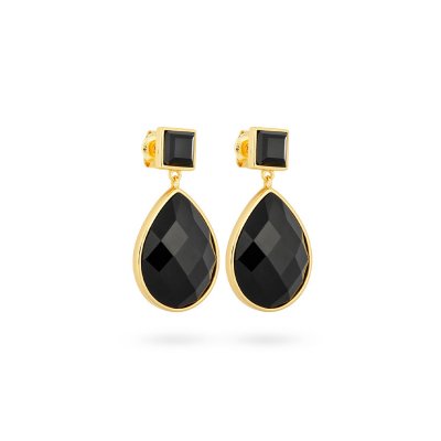 Paulina Vanity Earrings Svart Obsidian Charlotte Bonde
