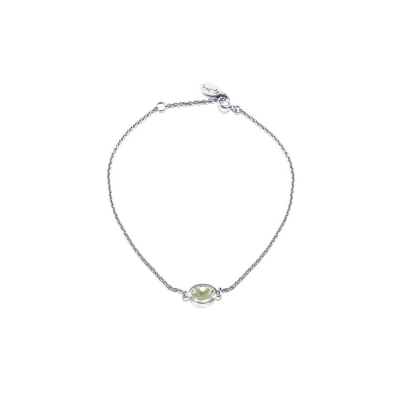 Silverarmband Love Bead Green Quartz
