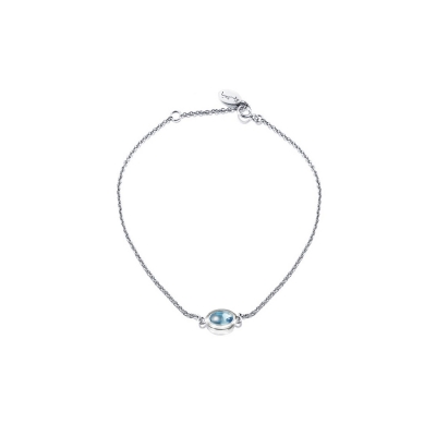 Silverarmband Love Bead Topaz