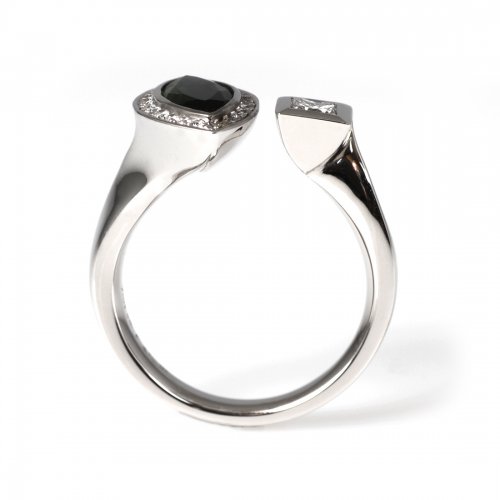 Guldring turmalin diamant