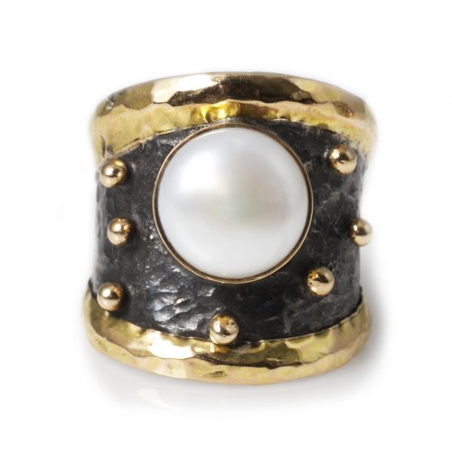 Empire Gold Pearl Ring By Birdie
