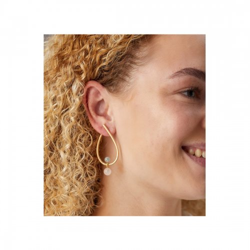 Balance Hängen Rosenkvarts Akvamarin Guld (par) Dulong