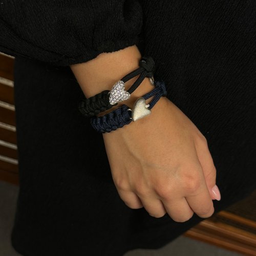 From Soldier to Soldier Armband Hjärta Pavé Svart Aagaard