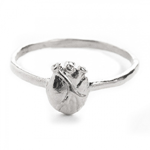 Anatomic Heart Ring Silver Stor Bjørg
