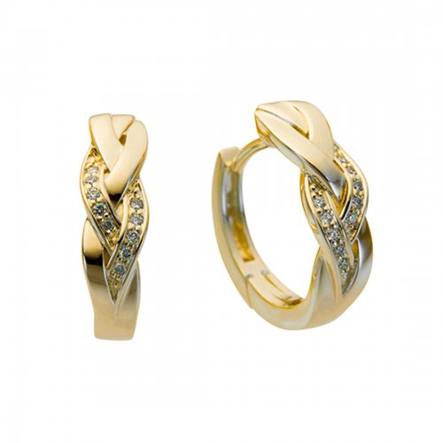 Flätade Creoler Guld Diamanter Carl Hoff Selection