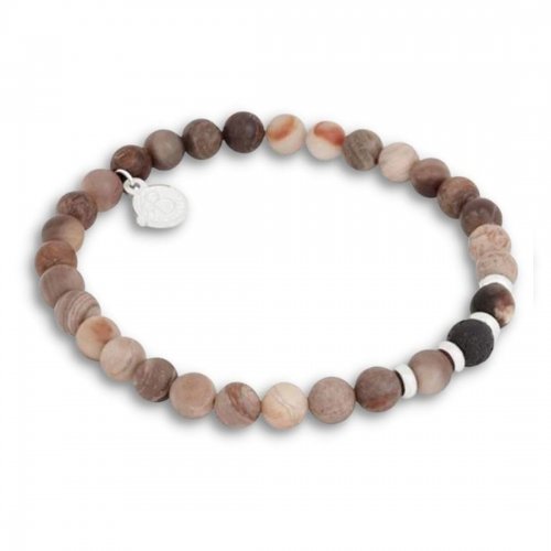 Beadsarmband Opal/Lavasten/Stål By Billgren