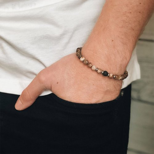 Beadsarmband Opal/Lavasten/Stål By Billgren