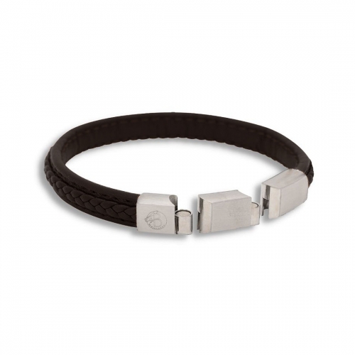 Läderarmband Lex Svart/Stål By Billgren