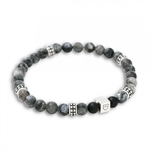 Beadsarmband Silver Jaspis/Onyx By Billgren