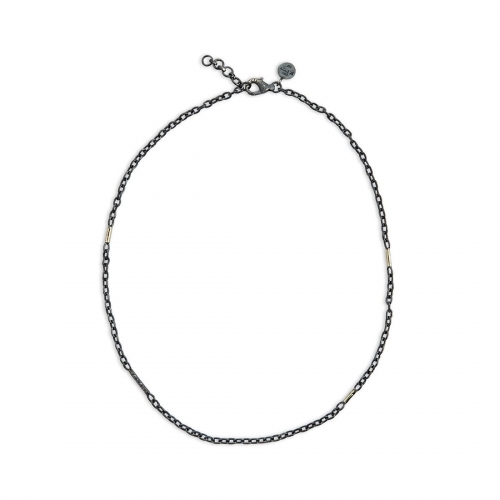 Jacueline Silverhalsband med 18k guld och rosenslipade