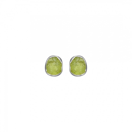 Siv Raw Peridot Silver Örhängen