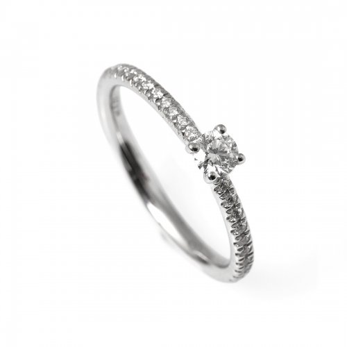 Diamantring Vitguld Carl Hoff