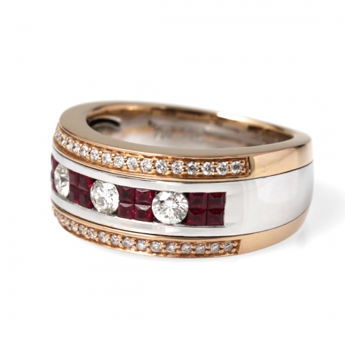 Diamantring Rosé/ Vitguld Rubin Carl Hoff Selection