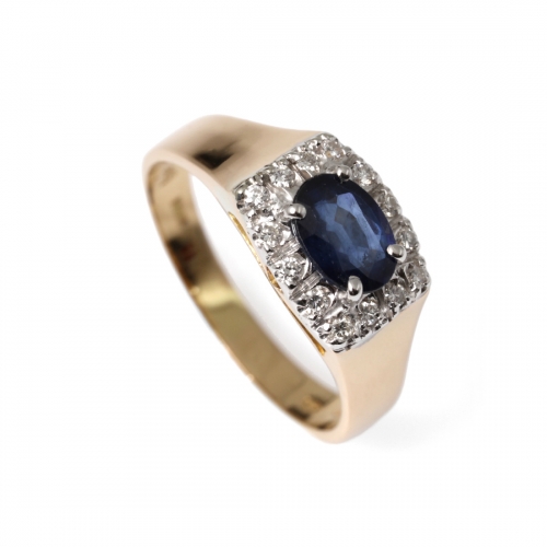 Carmoséring Kantig Guld Safir Carl Hoff Selection