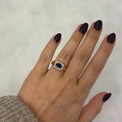 Carmoséring Kantig Guld Safir Carl Hoff Selection