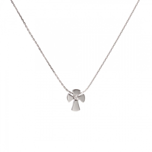 Halsband Kors Vitguld Briljant