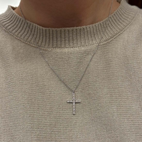 Halsband Kors Vitguld Diamanter Carl Hoff Selection