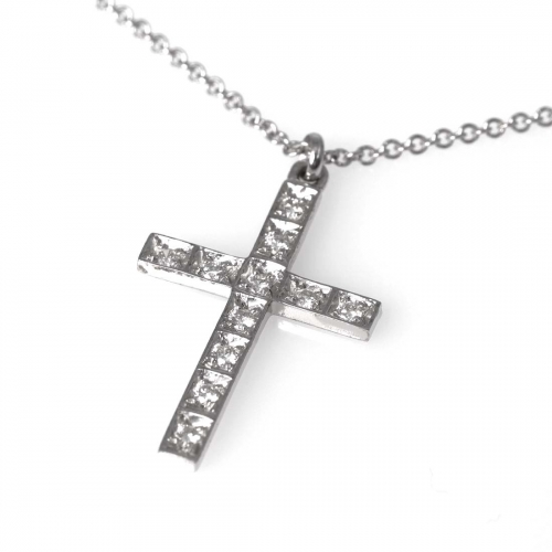 Halsband Kors Vitguld Diamanter Carl Hoff Selection