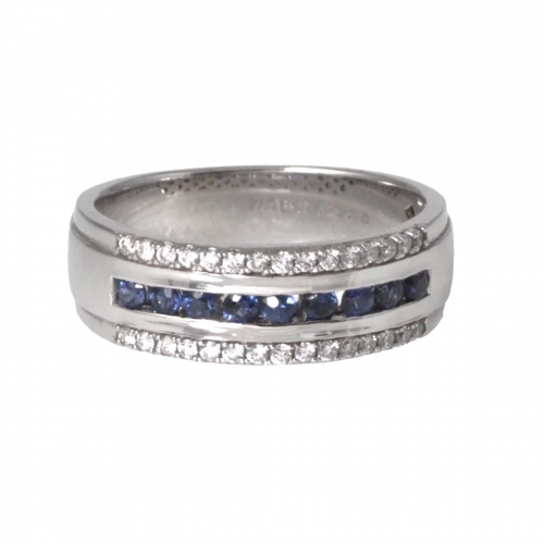 Alliansring 3 Rader Briljanter & Safirer Carl Hoff Selection