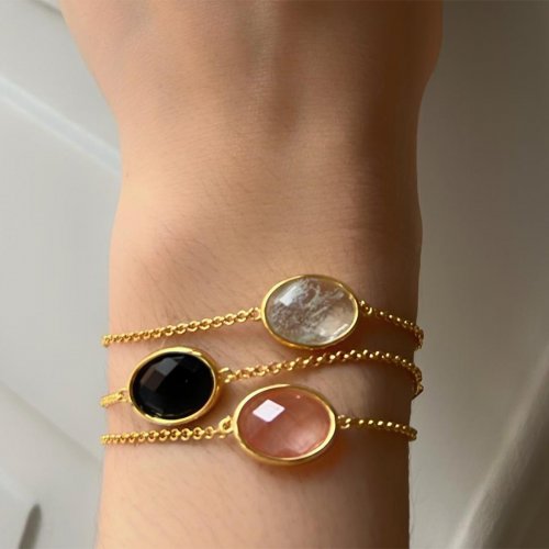 Paulina Petite Bracelet Svart Obsidian Charlotte Bonde