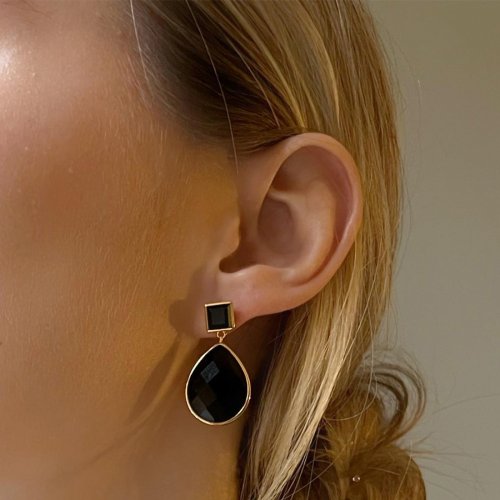 Paulina Vanity Earrings Svart Obsidian Charlotte Bonde
