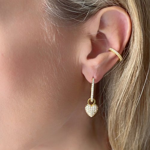 Signature Eternal Heart Mini Pendant Bergkristall Guld Charlotte Bonde