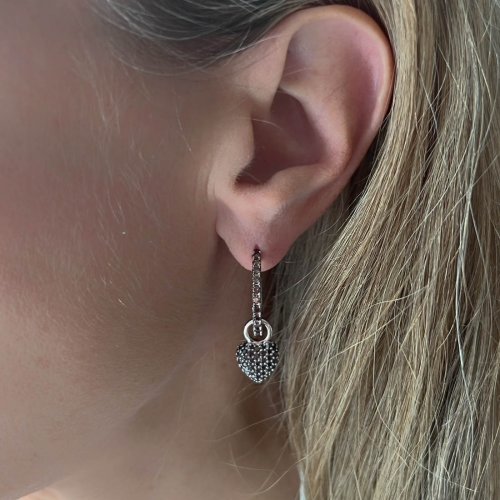 Signature Eternal Heart Mini Pendant Svart Spinell Silver Charlotte Bonde