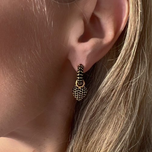 Signature Eternal Heart Mini Pendant Svart Spinell Guld Charlotte Bonde