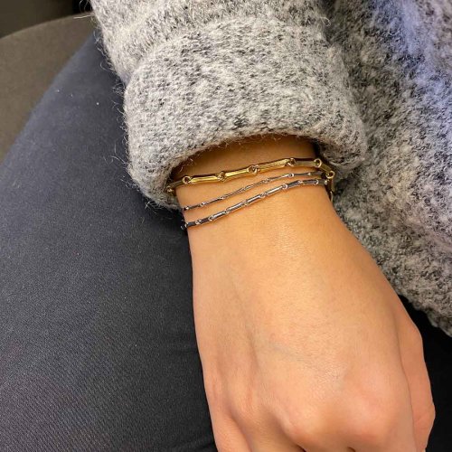 Bamboo Classic Bracelet Mellan Vitguld