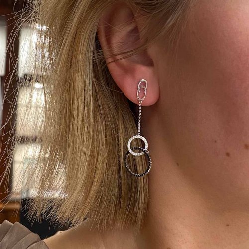 You & Me Forever Örhängen Vitguld 0,25+0,46 Chimento