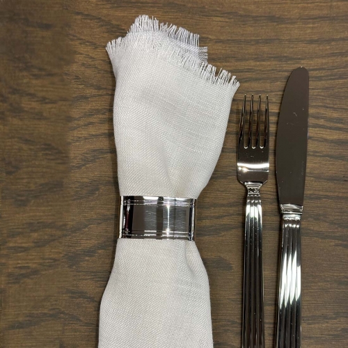 Servettring Silver Blank Ränder Dacapo