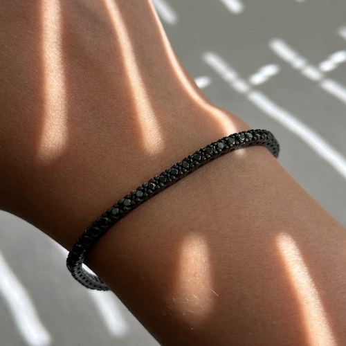 Tennisarmband Svartrodierat Guld Carl Hoff Selection