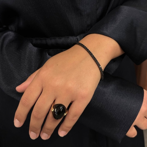 Tennisarmband Svartrodierat Guld Carl Hoff Selection