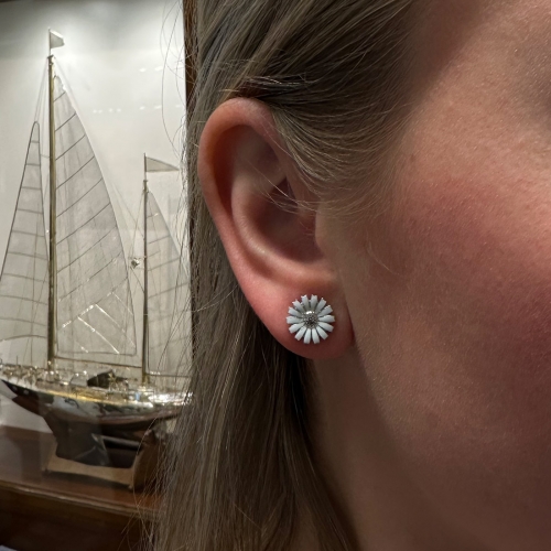 Daisy Örhängen Silver Vit 11mm Georg Jensen