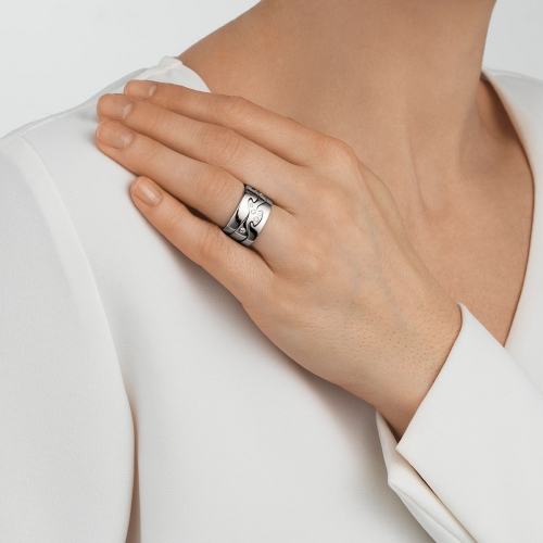 Fusion Mittenring Vitguld Diamanter Georg Jensen