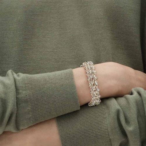 Weft Silverarmband 2 länkar