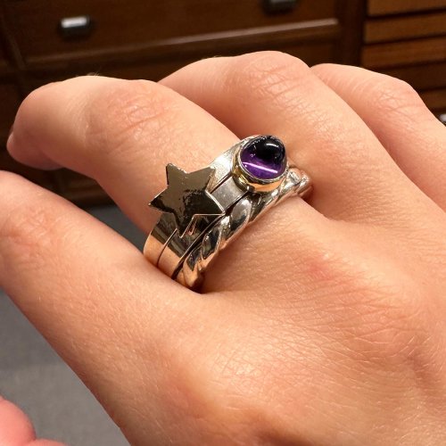 Possibilities Silverring Ametist Guld Heiring
