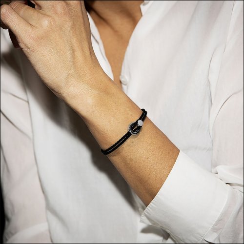 Changes Petite Silk Bacelet Black Diamonds Links Jewels