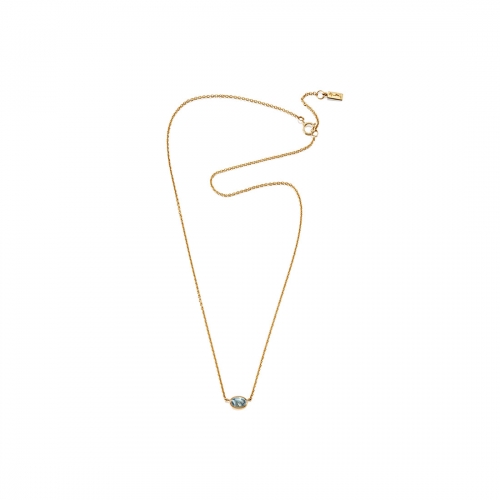 Efva Attling Love Bead Halsband Guld Blå topas 42/45cm