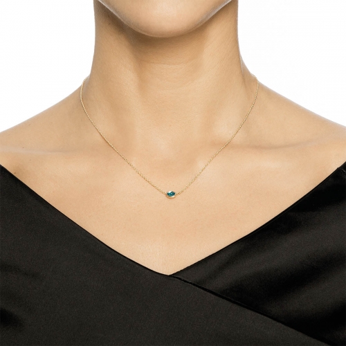 Efva Attling Love Bead Halsband Guld Blå topas 42/45cm