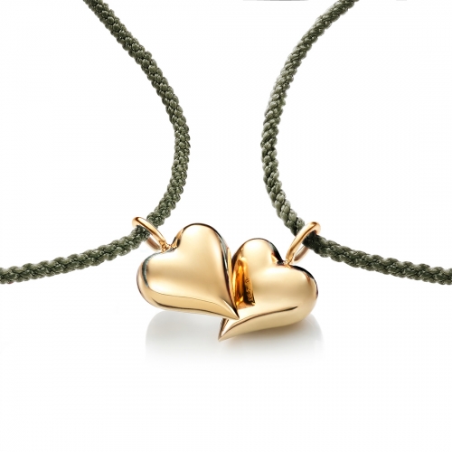 Connected Heart String Bracelet Guld