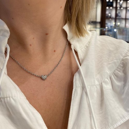Halsband Hjärta Pavé Vitguld Ole Lynggaard Copenhagen