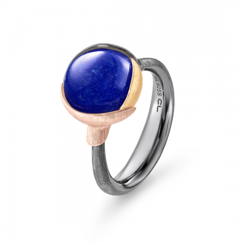 Lotus Ring 2 Lapis Silver Ole Lynggaard Copenhagen
