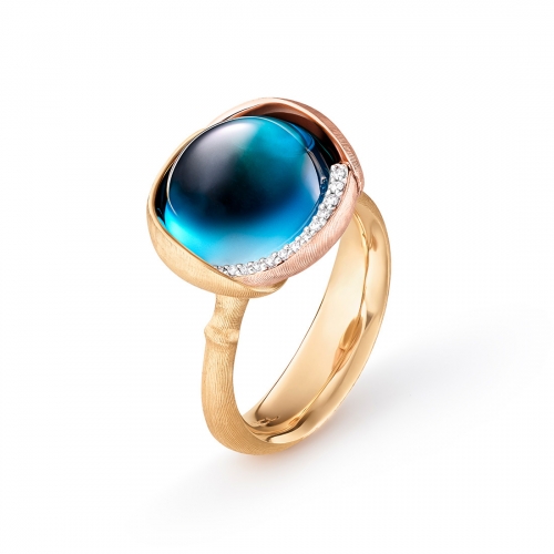 Lotus Ring 3 London Blå Topas Ole Lynggaard Copenhagen