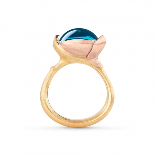 Lotus Ring 3 London Blå Topas Ole Lynggaard Copenhagen