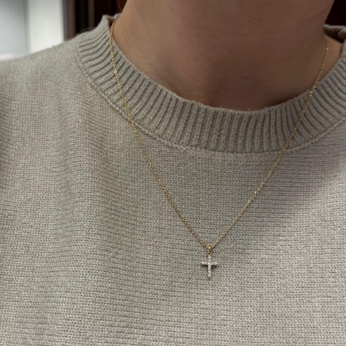 Briljanthalsband Kors Piero Milano