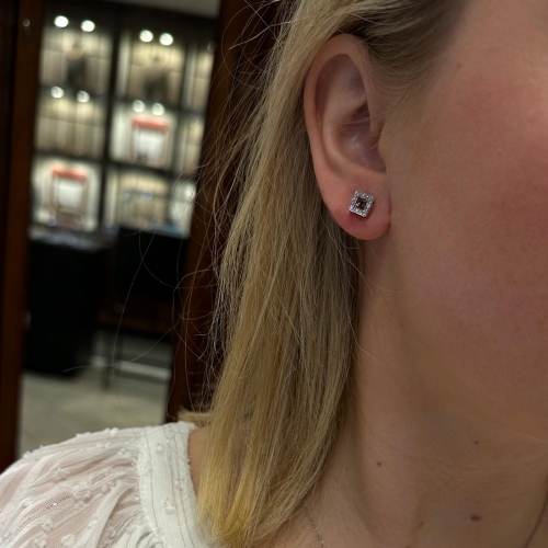 Briljantörhängen Vitguld Rodolit Zoccai