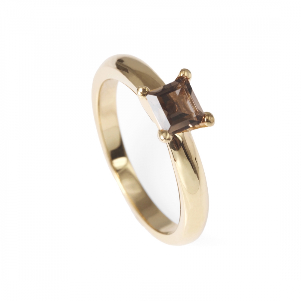 Guldring Happy R kkvarts Golden Lady